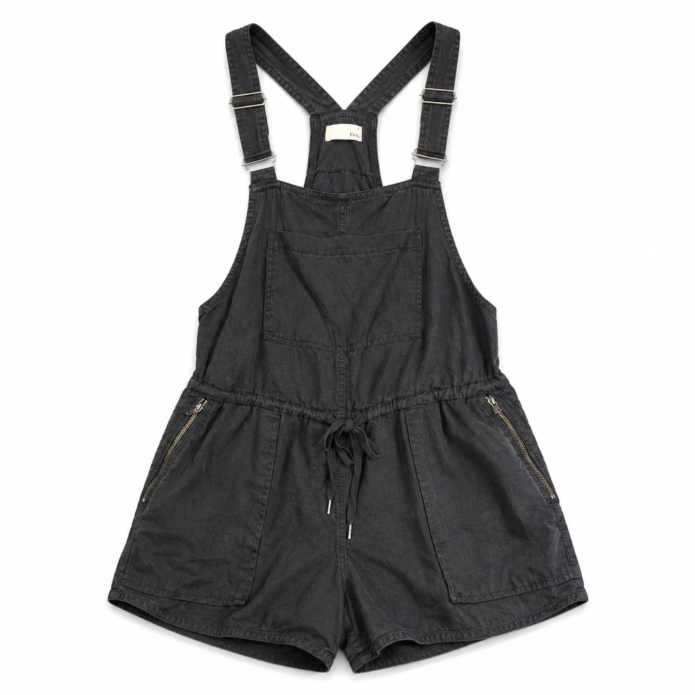 Aritzia Wilfred Free Utility Overall Romper Black Lyocell Women's Small
